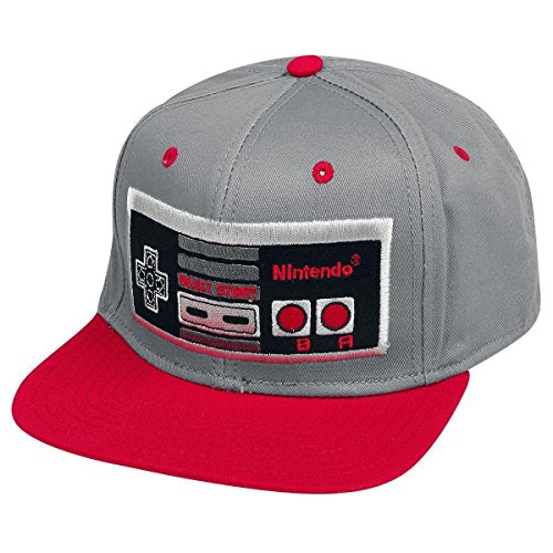 NINTENDO Original Unisex Embroided NES Controller Baseball Cap, Grey, One size