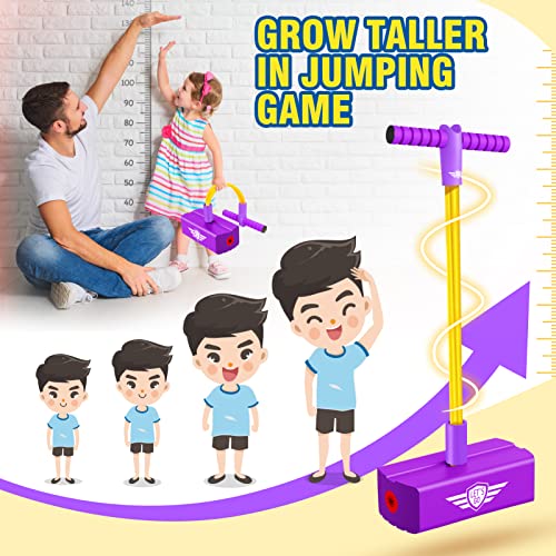 Toyzey Toys for 3 4 5 6 7 8 9 10 11 12 yr Old Girls boys, Pogo Sticks for Girls boys Outdoor Garden Games for 3-10 yr Olds Kids Toys Age 3-12 Children for 3-12 yr Old Girls boys Sensory Toys Purple