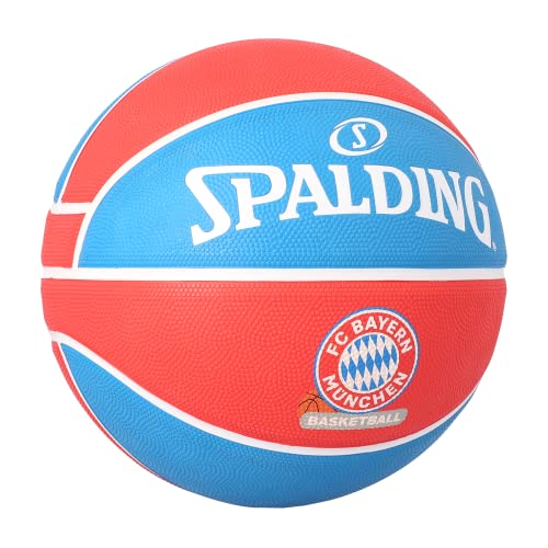 Spalding - EUROLEAGUE Team SZ7 - FC Bayern - Basketball - Size 7 - Basketball - Material: Rubber - Outdoor - Non-Slip - Excellent grip - Very resistant