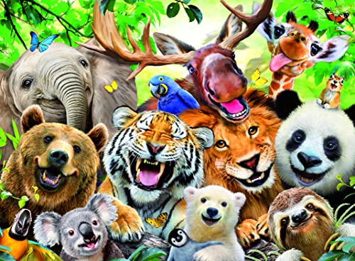 Ravensburger Exotic Animals Selfie 300 Piece Jigsaw Puzzle for Adults and Children Age 9 Years Up