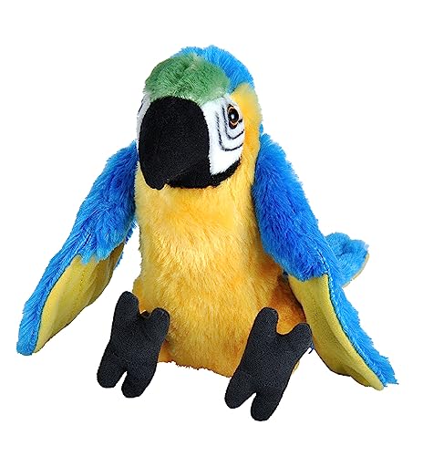 Wild Republic 12292 Parrot Plush, Cuddlekins Cuddly Soft Toys, Kids Gifts, 20 cm Mini, Blue Yellow Macaw