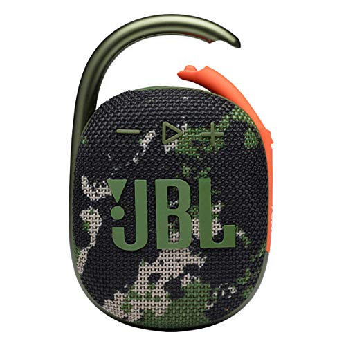 JBL Clip 4 - Portable Mini Bluetooth Speaker, Big Audio and Punchy bass, Integrated Carabiner, IP67 Waterproof and dustproof, 10 Hours of Playtime, Speaker for Home, Outdoor and Travel - (Squad)