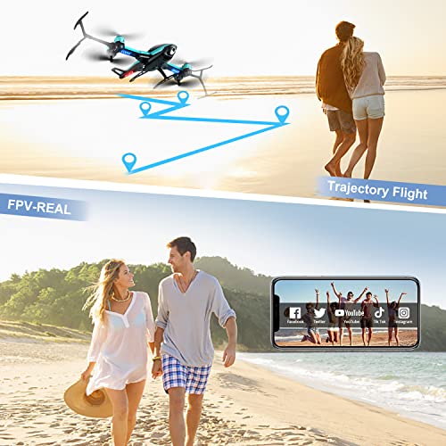 4DRC V10 Remote Control Helicopter, Drone with 1080P Camera, 2.4GHz Aircraft Indoor Flying Toy with High&Low Speed Mode, Altitude Hold,2 Modular Battery for 30 Min Play Boys Girls