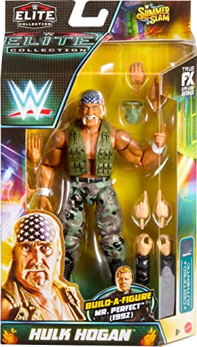 Mattel WWE Elite Action Figure SummerSlam Hulk Hogan with Accessory and Mr. Perfect Build-A-Figure Parts (HPB24)