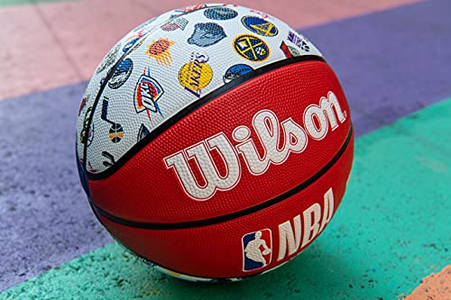 Wilson Basketball, NBA All Team Model, Outdoor, Rubber, Size: 7, Red/White/Blue