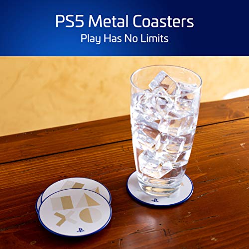 PlayStation PS5 Metal Drink Coasters, Set of 4, Officially Licensed Merchandise