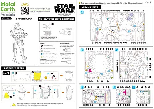 Metal Earth Fascinations Premium Series Star Wars Stormtrooper 3D Metal Model Kit Bundle with Tweezers