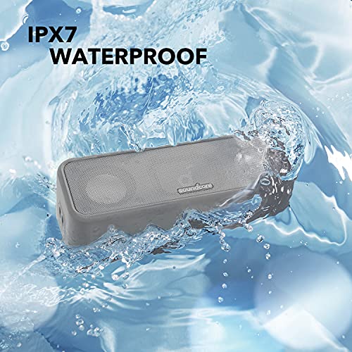 soundcore Anker 3 Bluetooth Speaker with Stereo Sound, Pure Titanium Diaphragm Drivers, 24H Playtime, IPX7 Waterproof, Bluetooth 5.0, PartyCast Technology, BassUp, App, Custom EQ