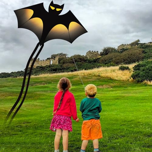 Hymaz Bat Kite - Huge Delta Kites for Kids Adults Easy to Fly Kite for Beginners Outdoor Game, Beach, Park Activities Great Christmas Halloween Gift to Kids Childhood Precious Memories