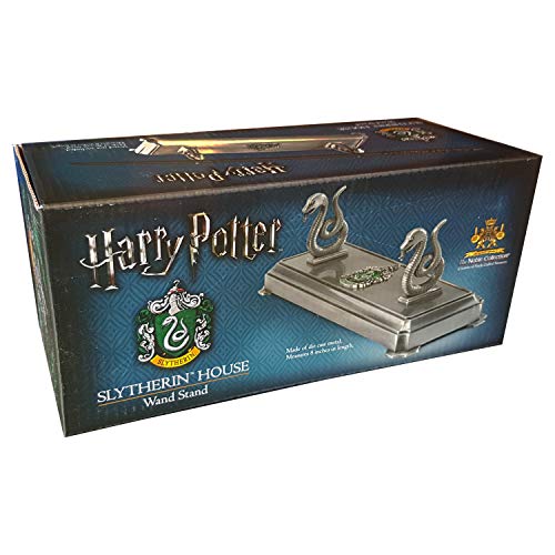 The Noble Collection Harry Potter Slytherin Wand Stand - 8in (20cm) Silver-Coloured Individual Wand Stand - Harry Potter Film Set Movie Props Wands  - Gifts for Family, Friends & Harry Potter Fans