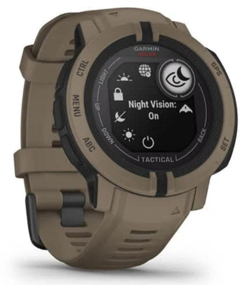 Garmin Instinct 2 SOLAR Tactical Edition, Rugged GPS Smartwatch, Built-in Sports Apps and Health Monitoring, Solar Charging, Dedicated Tactical Features and Ultratough Design Features, Coyote Tan