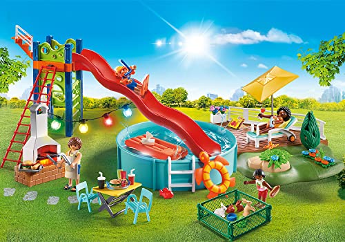Playmobil 70987 City Life Modern House Pool Party, fun imaginative role play, playset suitable for children ages 4+