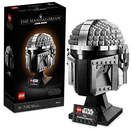 LEGO 75328 Star Wars The Mandalorian Helmet Buildable Model Kit, Display Collectible Decoration Set, Valentine's Day Treat for Adults, Gifts for Men, Women, Mum, Dad