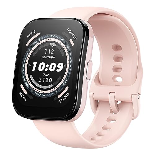 Amazfit Bip 5 Smart Watch with a 1.91" Big Screen, Bluetooth Calling, Alexa Built-in, GPS Tracking, 10-day Long Battery Life, Health Fitness Tracker with Heart Rate, Blood Oxygen Monitoring - Pink