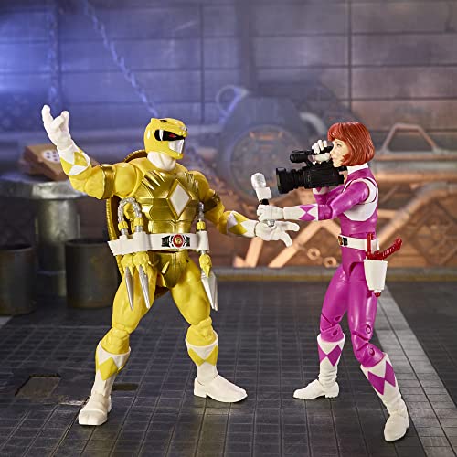 Hasbro Power Rangers x Teenage Mutant Ninja Turtles Mike as Yellow April as Pink Action Figure Set,Pink,yellow