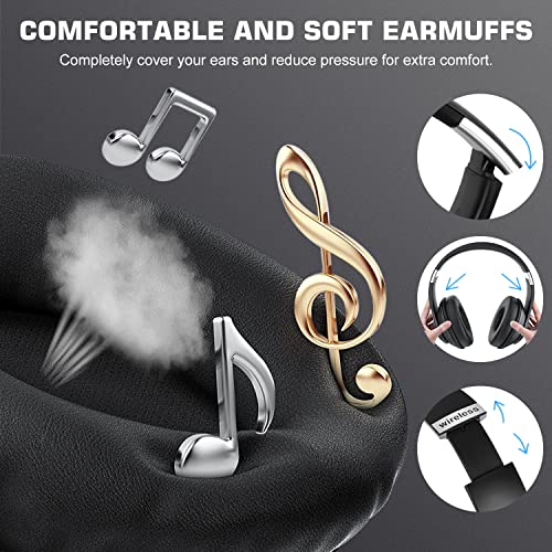 Moobesthy Wireless Headphones Over Ear, Bluetooth, 60 Hours Playtime with 6 EQ Modes, HiFi Stereo with Microphone for Office,PC,Phone