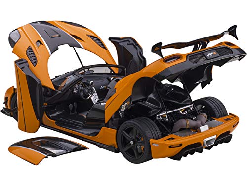 Koenigsegg Agera RS Cone Orange with Black Carbon Accents 1/18 Model Car by Autoart 79023