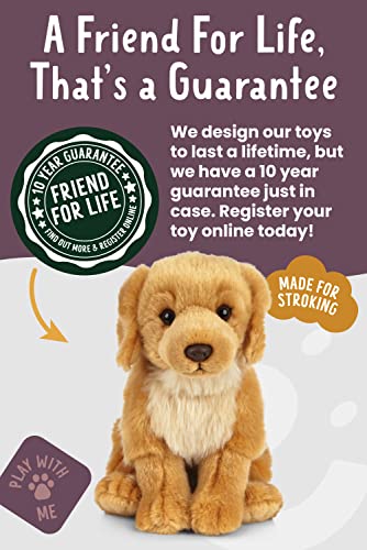 Living Nature Golden Retriever Stuffed Animal Plush Toy | Fluffy and Cuddly Dog Animal | Soft Toy Gift for Kids | Boys and Girls Stuffed Doll | Naturli Eco-Friendly Plushies | 20 cm