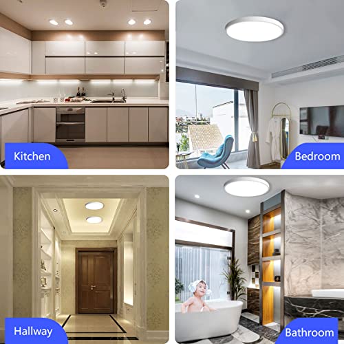 Smart LED Ceiling Light 24W 1920lm RGB 2700K - 6500K Dimmable, WiFi Ceiling Light App/Voice Control Compatible with HomeKit/Alexa/Google Home for Living Room/Bedroom IP54 Waterproof No Hub Required