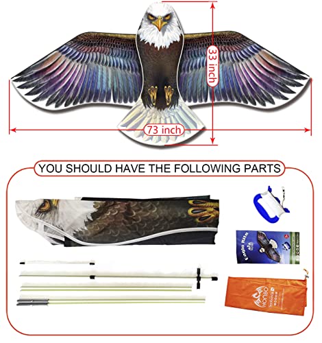 Huge Eagle Kites for Adults and Kids,Easy to Fly kite for Beach Trip, Outdoor Activities-200ft Line with Swivel-Bonus Durable Polyester Bag