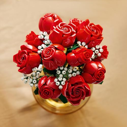 LEGO Icons Bouquet of Roses, Artificial Flowers Set for Adults, Botanical Collection, Home Décor Accessories, Valentine’s Day Treat, Gifts for Women, Men, Her or Him, Relaxing Activities 10328