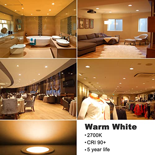 Led Downlights Ceiling 3 inch 60W Equivalent 600LM，Smart Recessed Spot Lights with APP Control, Warm White 2700K - Colour Changing RGB Lighting for Living Room Bedroom Kitchen Bathroom (6packs)