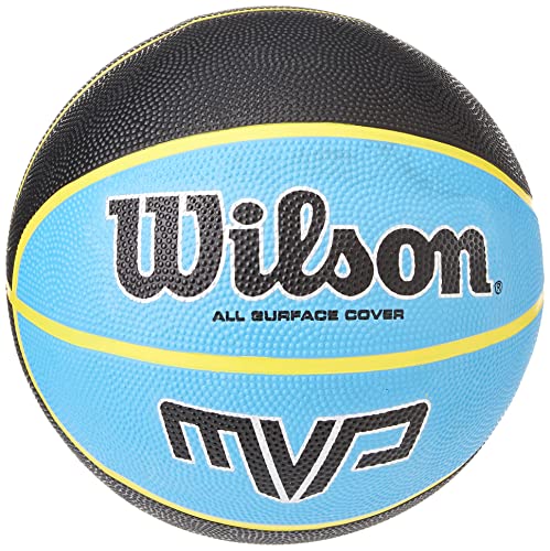 Wilson Unisex-Adult MVP Mini Basketball, Black/Blue, 3