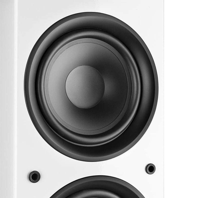 Fenton SHF80W Tower Speaker Set (Pair) with AV-150BT Bluetooth Amplifier, Home Hi-Fi Stereo Sound System, 3-Way 6.5" White