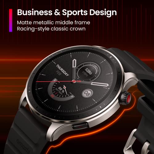 Amazfit GTR 4 Smartwatch Fitness Watch, Alexa Built-in, GPS, Sports Watch with 150 Sports Modes, Bluetooth Phone Call & Music Storage, 14-Day Battery Life, Black