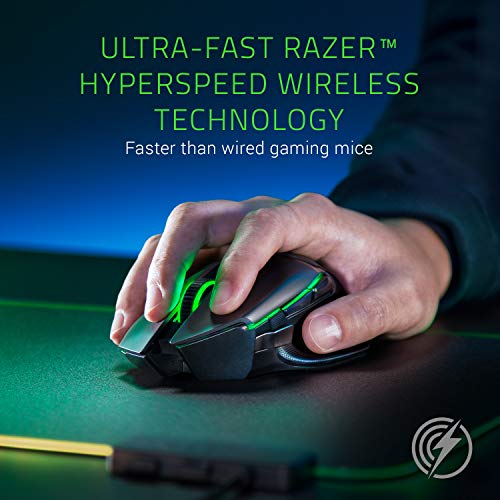 Razer Basilisk Ultimate with Charging Station - Wireless Gaming Mouse with 11 Programmable Buttons (Optical 20k Focus+ Sensor, Optical Mouse Switch, RGB Chroma, Customisable Scroll Wheel) Black