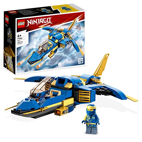 LEGO 71784 NINJAGO Jay’s Lightning Jet EVO, Upgradable Toy Plane, Ninja Airplane Building Set, Collectible Birthday Gift Idea for Kids, Boys and Girls Age 7 Plus