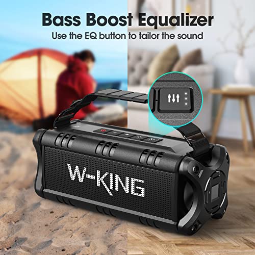 W-KING Bluetooth Speaker, 50W Speakers Wireless Bluetooth 5.0 With Deep Bass, IPX6 Waterproof Loud Bluetooth Speaker With 40H Playback/Two Portable Speakers Pairing/TF Card/EQ/NFC for Outdoor Party