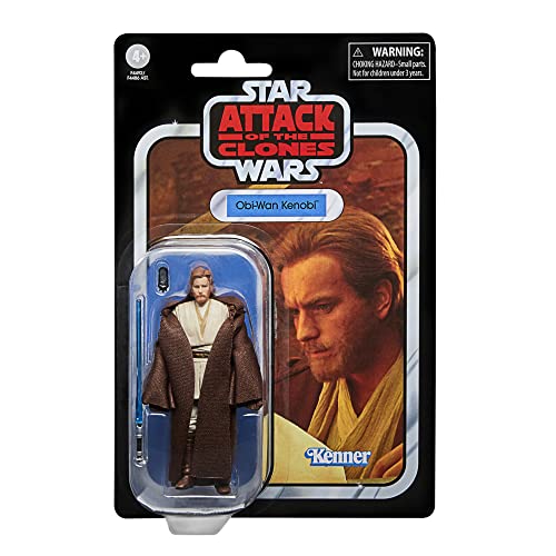 Hasbro Star Wars Vintage Collection OBI-Wan Kenobi VC31 Star Wars: Attack of The Clones Action Figure, Toys Kids 4 and Up, Multicolor