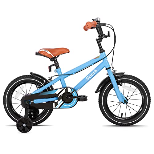 STITCH 14 Inch Kids Bike for 3-5 Ages Boys, 14" Wheels Bike for Boys With Stabilisers, Blue…