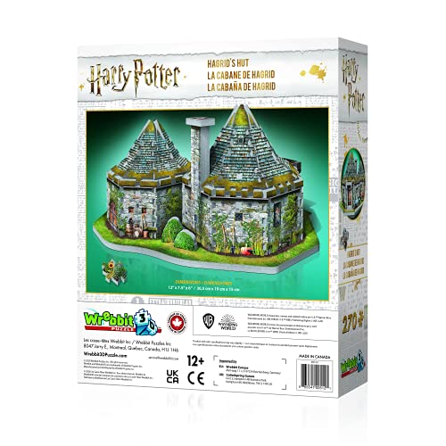 Wrebbit3D HOGHAG Hagrid's Hut Harry Potter Puzzle, Multicolor, (270-Piece)