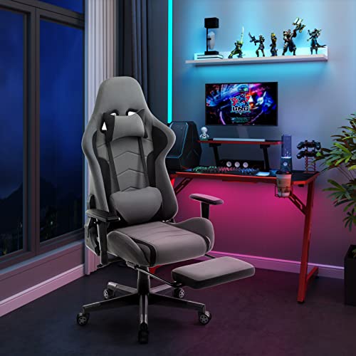 IntimaTe WM Heart Gaming Chair, Fabric Gaming Chair Breathable Racing Office Chair for Bedroom, Ergonomic Swivel High Back Recliner Computer Desk Chair 56x58x132cm