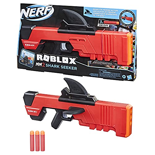 Nerf Roblox MM2 Shark Seeker Dart Blaster Shark Fin Action 3 Mega Darts Code to Activate Virtual In-Game Item F2489EU4