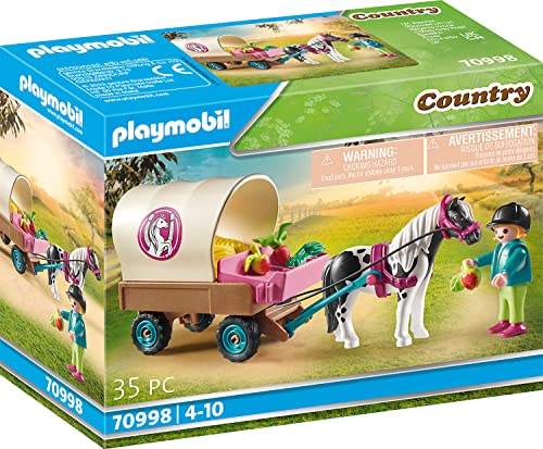Playmobil 70998 Country Pony Farm Pony Wagon, Horse Toys, Fun Imaginative Role-Play, PlaySets Suitable for Children Ages 4+