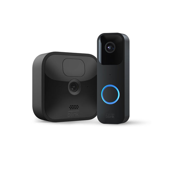 Blink Outdoor with two-year battery life | 1-Camera System + Blink Video Doorbell | HD Smart Security camera, motion detection, Alexa enabled, Blink Subscription Plan Free Trial