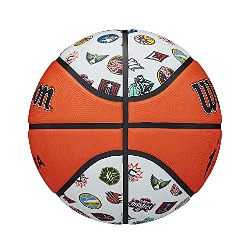 Wilson Basketball WNBA ALL TEAM, Outdoor, Rubber, Size: 6, Brown/White