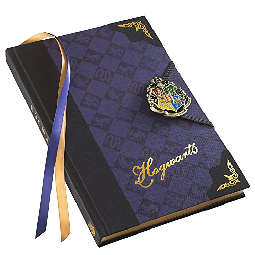 The Noble Collection Harry Potter Hogwarts Journal - 9.75in (25cm) Hardbound Lined with Gilded Edges and Die Cast Enameled Crest - Officially Licensed Film Set Movie Props Gifts