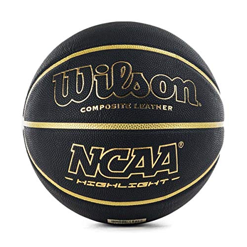 Wilson Men's NCAA Highlight Basketball, Black/Gold, Official
