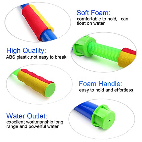 OWUDE Water Pistols 2 Pack Set Super Water Blaster with Foam Handle Water Squirters for Kids Summer Water Game Toy for Sea Pool Water Park