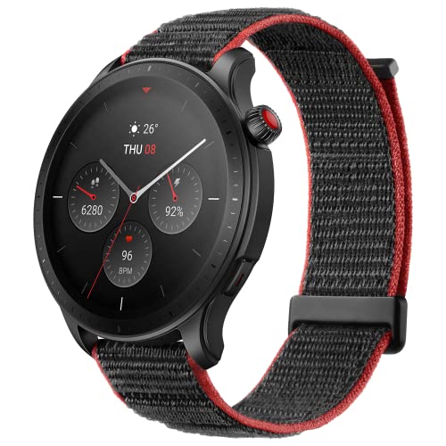 Amazfit GTR 4 Smartwatch Fitness Watch, Alexa Built-in, GPS, Sports Watch with 150 Sports Modes, Bluetooth Phone Call & Music Storage, 14-Day Battery Life, Nylon Black