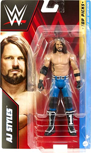 Mattel WWE Aj Styles Top Picks Action Figure, Collectible with 10 Points of Articulation & Life-Like Detail, 6-Inch