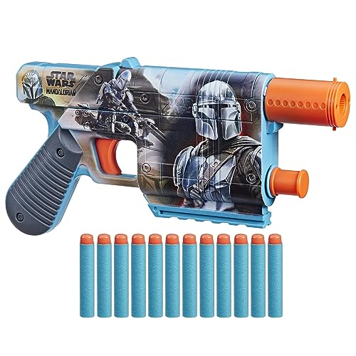 Nerf Star Wars The Mandalorian Dart Blaster, Includes 12 Nerf Elite Darts, Internal Clip