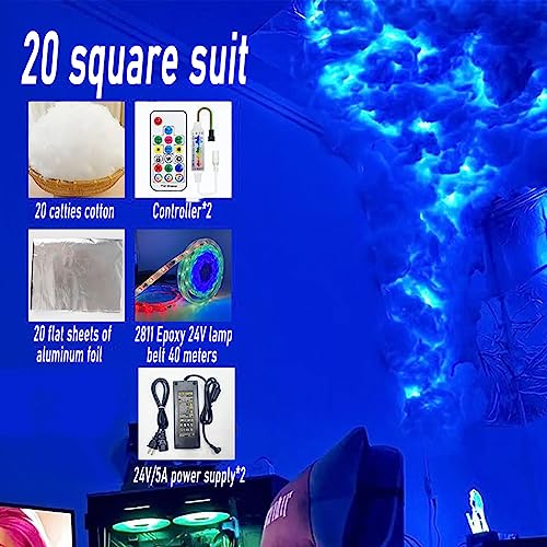 VACSAX Ceiling Thunder cloud Lamp, DIY Gaming Room Decor, Smart RGB LED Thunder cloud Light Decorative Background Room Game Atmosphere Lighting, for Bar Party Festival Decoration 28 20