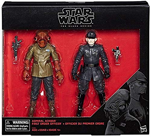 Star Wars The Black Series 6 Inch Admiral Ackbar and First Order Officer Action Figures (The Last Jedi)