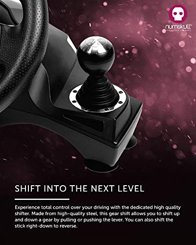 Numskull Next-Gen Pro Racing Wheel with Pedals and Shifter - Compatible with Xbox Series X|S, Xbox One, PS4, Nintendo Switch and PC - Realistic Steering Wheel Controller Accessory