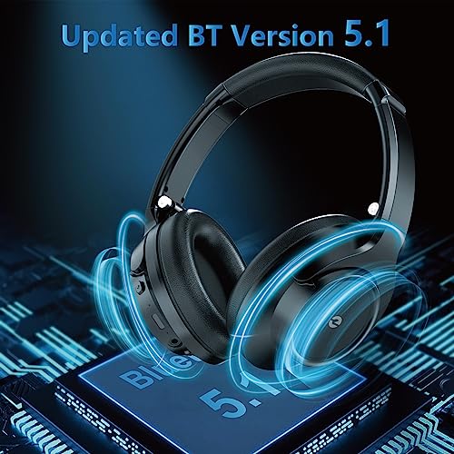 Wireless Headphones Over Ear,Headphones Wireless Bluetooth,70H Playtime and 3 EQ Wireless Headphones with Microphone,Foldable Lightweight Bluetooth 5.1 Headphones for Travel/Office/Cellphone/PC